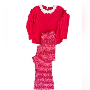 Soma Red & White Love Pajama Set, Super Soft, Sz S